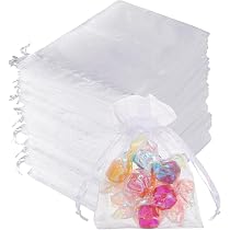 100 Sachets Organza Colorés 10x15cm - Pochette Cadeau Bijoux Bonbons Mariage Noël Lavande