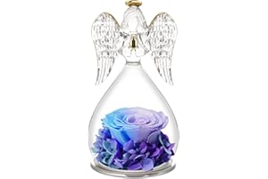 Yamonic Rosa Eterna Regalo Originale para Mujer,Flore Eterna con Figura Ángel Regalos para Mamá,Regalo Cumpleaños Mujer,Regalo Abuela,Rosa Preservadas Regalo Navidad San Valentin Dia de la Madre
