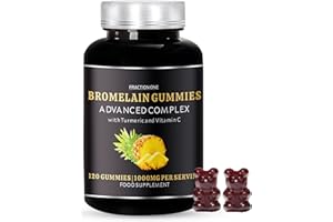 Fraction One Bromelain Gummies – 1000 mg per Serving, 120 Gummies - Enhanced with Turmeric 10mg and Vitamin C 80mg – Supports Digestion, Joints, Inflammation & Immune System, Vegan – 60 Days Supply