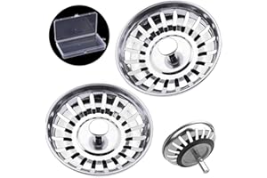 Tomario Kitchen Sink Strainer Plug Stainless Steel Thicken for Kitchen Sink, Hole Diameter 78mm 79mm 82mm 84mm (2 Pack, 78mm, Bonus Storage Case)