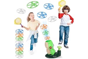 MILIFOX Juguete Lanzador de Disco Volador - Máquina Creativa de Platillo Volador,Juguete Lanzador de Disco Volador Para Niños,Lanzamiento Platillo Volador con Pedal,Adecuado Para Niños de 3 4 5 6 Años