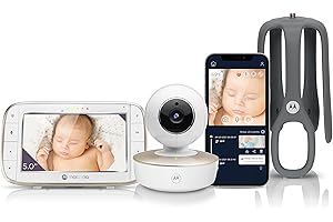 Motorola Nursery VM 855 Connected WIFI video baby monitor - with Motorola Nursery App and 5-inch parent unit - night vision, temperature and two-way talk