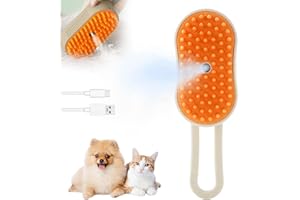 ‎KAILISI Katzenbürste mit Dampf, 2025 Neu 3 in 1 Dampfbürste für Katzen und Hunde, Dampfbürste für Katzen mit Spray Fellpflege und Massage für Hunde Katzen (Weiß)