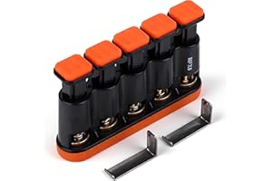 ‎DILWE Regulowany trener palców, przyrząd do treningu dłoni do gitary, trąbki i fortepianu (pomarańczowy)