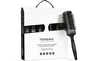 Termix Evolution Plus, Cepillos Termix Evolution, Cepillo Pelo, Cepillo Redondo Pelo Profesional, Especial Cabellos Gruesos, Fibras Ionizadas Alto Rendimiento, Cepillo Pelo Antirotura (Pack)