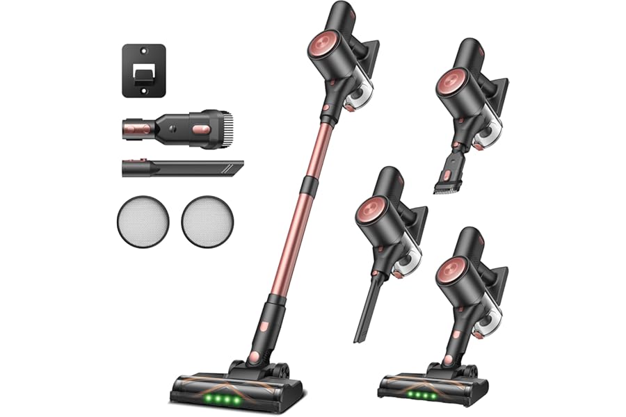 Vexilar V10Pro Powerful Wireless Vacuum Cleaner 45000Pa/ 45 Min, Cordless Electric Broom, Tangle Free, Ultralight, Bagless Vacuum Cleaner for Floors/Carpets