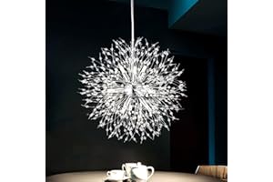 ‎VIKAEY Vikaey Modern Kronleuchter Kristall, Pendelleuchte Esstisch, Feuerwerk Sputnik Chandelier, Esstischlampe Hängend, Hängelampe Für Schlafzimmer Küche Wohnzimmer Esszimmer(9-Licht, Chrom)