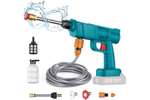 OUQRRET Cordless Pressure Washer for Makita 18V Battery, Portable Power Washer with 2 Nozzles, 5M Hose, Foam Pot, Battery Jet Washer High Pressure Cleaner for Garden, Patio, Window and Car (Without Battery)