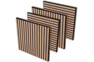 JUWEI DIRECT Akustikpaneele 4er-Set - 600 x 600 x 18 mm 1,44 m² Wandpaneele aus Holz - Akustikpaneele Holz für stilvolle Wandgestaltung - Perfekt für Wohnzimmer, Büro oder Musikstudio (Walnuss 4#)