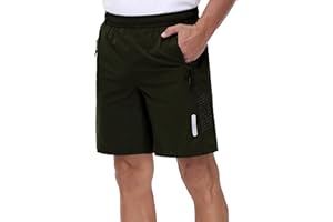 Rvinroo Sport Shorts Herren Schnelltrocknende Training Herren Gym Bodybuilding lässige Shorts Basketball Atmungsaktive Laufshorts mit Reißverschlusstasche