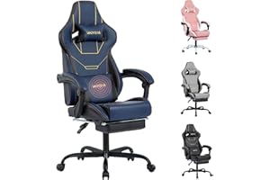 WOTSTA Gaming Chair, Ergonomic Gaming Chair, Computer Chair with Headrest and Lumbar, Racing Computer Chairs, Height Adjustable Rotating PC Chairs, Blue