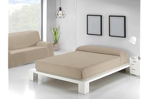 Sedalinne - Colcha Multiusos Lisa - Tejido 85% Algodón/15% Poliéster. Textil Ecológico y Transpirable. 180x280 cm - Sofá 2 plazas - Cama 90/105 cm. Color Beig