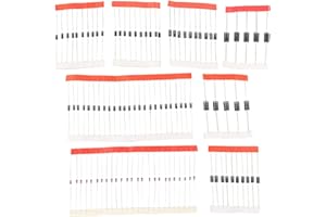 HALJIA 100Pcs 8 Values Set Diodi Raddrizzatori Assortimento Set per Arduino (25 x 1N4148, 25 x 1N4007, 10 x 1N5819, 10 x 1N5399, 10 x FR107, 10 x FR207, 5 x 1N5408, 5 x 1N5822)