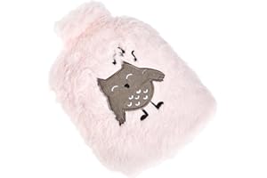 DRAEGER PARIS 1886 Toga termofor z pluszu, motyw sowy, z poszewką ze sztucznego futra, 100% poliester, łatwy w użyciu, nieskończenie wielokrotnego użytku, można go zabrać ze sobą wszędzie, 76002949