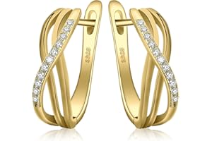 JewelryPalace Nieskończoność Węzeł Cyrkonia Rocznica Kolczyki koła Srebro 925 Kolczyki Huggie Hoop Sterling Silver Różowe złoto Złoto