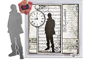 AOOL Man Figure Shadow Cutting Dies for Card Making, Cute Man Figure Shadow Party Festival Invitation Card Cutting Dies Cut Stencils for DIY Scrapbooking Album Decorative Embossing Paper Dies Card Making