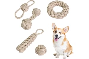 Zimoer Juego de 5 Piezas Juguetes de Cuerda para Perros, Juguetes Perros Indestructible, Juguetes para Masticar Perros, Juguetes Interactivos para Cachorros, Perros Grandes, Medianos y Pequeños