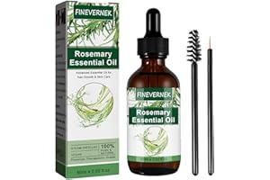 FINEVERNEK Olejek rozmarynowy do włosów, naturalny rozmaryn do wzrostu brwi i rzęs, stymuluje wzrost włosów, odżywia skórę głowy, 60 ml