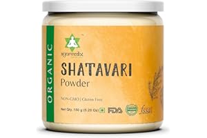 AYURVEDIX Organic Shatavari Powder - Asparagus racemosus Herbal Supplement Supports Menstrual Cramp Relief, Hormonal Balance, Boosts Immunity and Inflammatory Response - 150gm/5.2oz