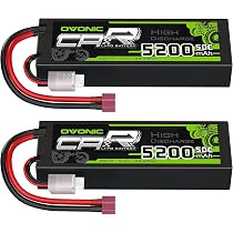 OVONIC Lipo 2S Battery 7.4V 50C 5200mAh with T Connector Deans Style for RC Car Truck (2pcs OVONIC Lipo 2S Battery 7.4V 50C 5200mAh with T Connector Deans Style for RC Car Truck (2pcs