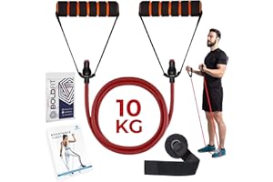 Boldfit Resistance Tube with Foam Handles, Door Anchor for Exercise & Stretching, Suitable in Home & Gym Workout for Men & Women-25Kg