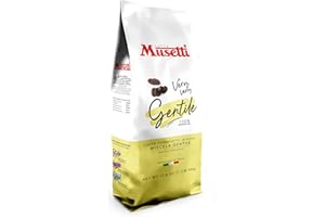 Caffè Musetti, Caffè in Grani Miscela Gentile, Intensità 3/5 con Note di Agrumi e Mandorle, Qualità 100% Arabica, dal Gusto Delicato e Aromatico, Retrogusto Ricco e Persistente, 500 g