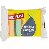Koroplast &Ccedil;ift Taraflı D&uuml;z Bulaşık S&uuml;ngeri 5'li, &Ccedil;izik & İz Bırakmaz, Yağ ve Leke Giderici Pratik Temizlik S&uuml;ngeri, Tava, Ten