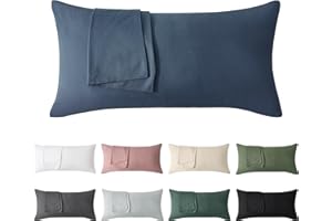 ‎JELLYMONI Jellymoni Kissenbezug 30x50 Baumwolle 2er Set Kissenbezüge Blau Oeko-Tex aus 100% Gewaschene Baumwolle Kopfkissenbezug mit Verstecktem Reißverschluss Weich 2 Stück Kissenhülle für Kissen 30x50cm