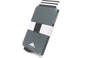 Stealth Wallet Porte Carte Bancaire RFID Pour Homme - Porte-Cartes De Crédit Avec Mécanisme Pop Up et Boîte Cadeau - Portefeuilles de Crédit Aluminium Minces et légers & Protecteur sans contact (Gris)