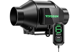 VIVOSUN AeroZesh G4 Inline Duct Fan 100 mm Extractor Fan 331 m³/h with E12 Speed Controller and Fully Programmable PWM-Controlled EC Fan for Grow Tent Ventilation