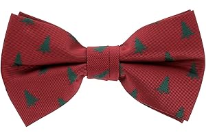 CRAVATESLIM Noeud Papillon Noël Sapins, Rouge, Taille unique