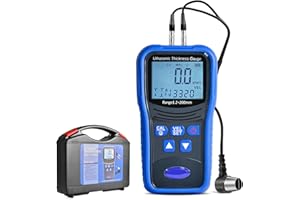 INFURIDER Digitales Ultraschall-Dickenmessgerät, Dickenprüfer Meter mit 1,2-200mm Bereich / 0,1mm Auflösung, Präziser Tiefenmessgerät-Dickenmesser mit 10 Schallgeschwindigkeits-Materialmessungen