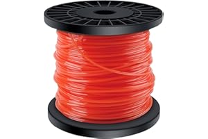 OMECO Trimmer Line, 2.8 mm, Grass Trimmer, Replacement Thread, Trimmer, Brush Cutter Thread for Brushcutter, Park, Garden, Lawn, Grass Star Shape, Orange, Nylon Thread, 100 m