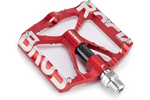 ROCKBROS Pedales Bicicleta Plataforma Grande Antideslizantes, Pedales de Aluminio para MTB Bicicleta Carretera Ciclismo 9/16”