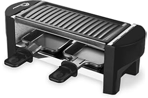 LITTLE BALANCE 8559 Black Jura 2, Appareil à raclette 1 ou 2 personnes, Sans PFAS, Antiadhésif, 320 W, Bleu nuit