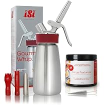 iSi Sahnespender 250ml Edelstahl – Profi Sahnesyphon für Schlagsahne & Espuma – Gourmet Whip inkl 3 Tüllen & Reinigungsbürste – Sahnesiphon Flasche + Magic Texturizer Küche, Haushalt & Wohnen