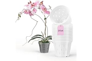 Garten lux Zestaw 20 szt. przezroczystych doniczek do orchidei z otworami drenażowymi Ø 4,33 cala, 0,55 l. gł. 11 cm, wysokość 8 cm, plastikowe doniczki na orchideę do użytku wewnątrz
