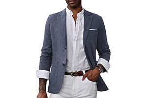 PaulJones Mens Casual Sport Coat Blazer Two Buttons Lightweight Business Suit Blazer Jackets