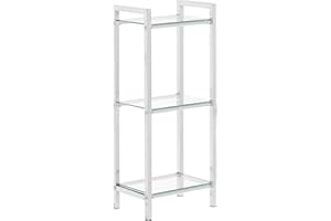 Premier Housewares Shelving Unit Garage Storage Shed Shelving 3 Tier racking Storage Shelving Unit Tampered Glass Shelving Units Garage Shelves 71x30x21
