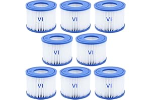 woejgo VI Filterkartusche für Pool, Flowclear Pool Filter, Filter Ersatzfilter für Lay-Z-Spa Miami, für Vegas, für Monaco. Größe 6-58323. (8 Pack)