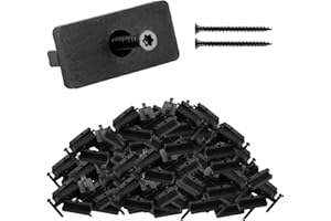DAJAVE 200 Stück WPC Clips 7mm Befestigungsclips aus Kunststoff für WPC Terrassendielen, Versteckte Befestigung mit T-Clip mit Schrauben, Terrassenclips Kunststoff für WPC/BPC Dielen(200 WPC Clips)