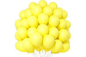 Teselife Palloncini Gialli, 100 Pezzi 12 Pollici Opachi per Feste Donne Ragazze Compleanno Fidanzamento Anniversario - Decorazioni a Tema Girasole Ape Popcorn Limone