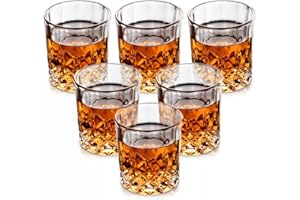 ECARLA Zestaw szklanek do whisky, 6 x 230 ml, kryształowe szklanki jako szklanki do wody, zestaw szklanek do ginu 230 ml, szklanki do rumu, wysokiej jakości, wyjątkowe,