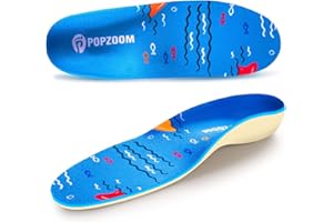 Popzoom Solette ortopediche per bambini, soletta ortopedica per scarpe per bambini per piedi piatti, speroni del tallone, fascite plantare(EU27-29,Bianco)