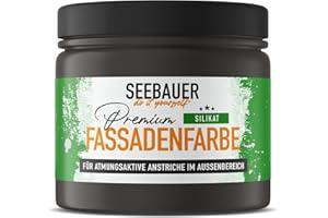 SEEBAUER diy Silikat-Fassadenfarbe Schwarz 300ML für Außen (No. 102 Black Pearl) Atmungsaktive Mineralfarbe für Fassaden - Geeignet für Putz, Mauerwerk und Beton