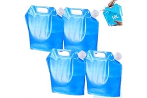 OUOQI 4 Pack Bidón de Agua Plegable,Bolsa de Agua Potable,10L+ 10L Recipiente de Agua Plegable,para Camping al Aire Libre Senderismo Picnic Barbacoa