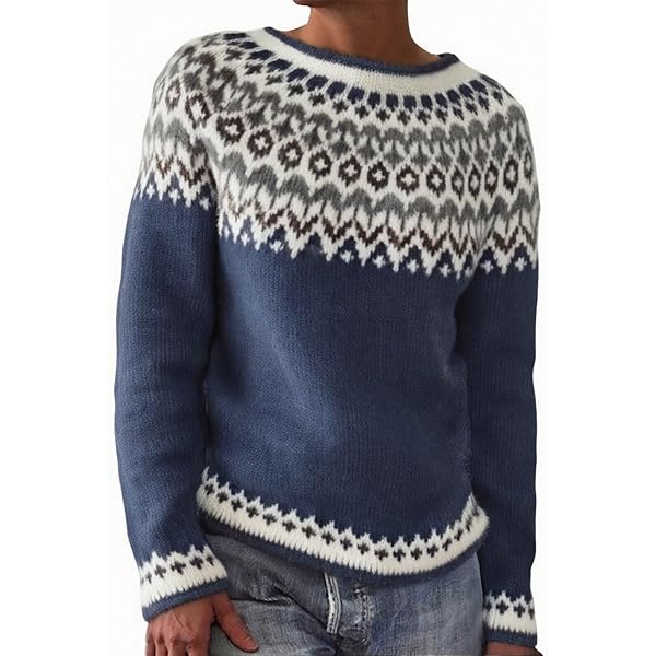 RWXXDSN Damestrui Herfst/Winter Ronde Hals Casual Losse Mohair Grof Gebreide Jacquard, Grijs, L