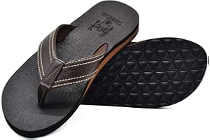 KuaiLu Infradito Uomo Estive Comode Pelle Ciabatte Supporto Arco Plantare Spiaggia Piscina Sandali Cuoio Mare Leggere Antiscivolo Gomma Suole