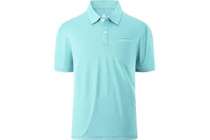 JACKETOWN Polo À Manches Courtes pour Homme Respirant Séchage Rapide avec Poche Poitrine pour L'Été Golf Tennis Sports Coupe Droite