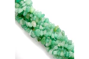 OUUBUUY 260pcs Natural Green Aventurine Crystal Beads Chips 5mm to 8mm Irregular Gemstone Beads with Holes DIY for Bracelet Necklace Earrings Jewellery Making Craft 32 inch